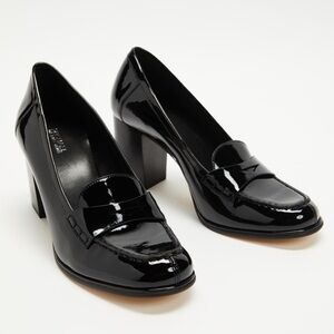 Michael Kors Black Heels Patent Loafer Style